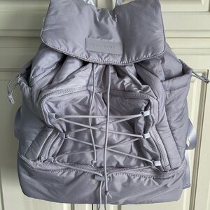 Gray Quilted Backpack